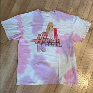 Disney Hannah Montana Tie-Dye T-Shirt - Pink and White